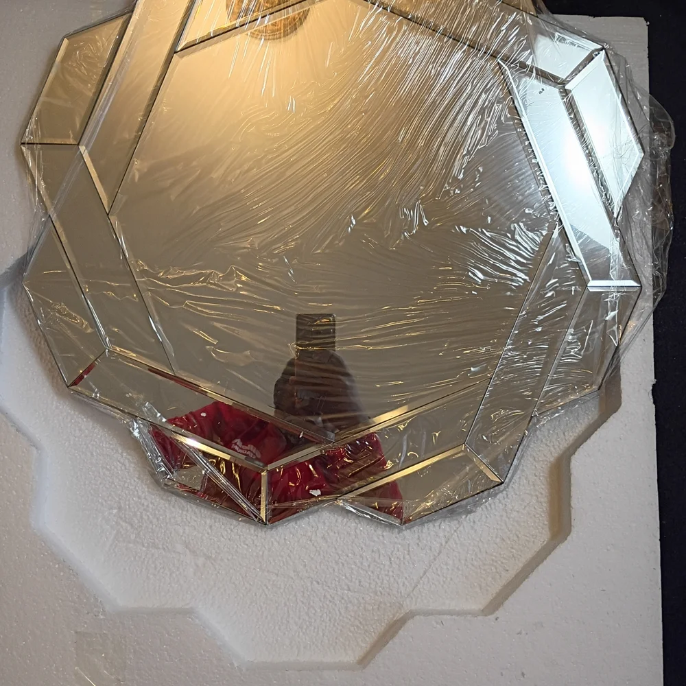 Modern Silver Octagonal Wall Mirror